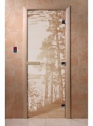 картинка Дверь  "Рассвет сатин" для бани и сауны