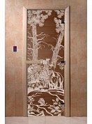 картинка Дверь "Мишки бронза" для бани и сауны