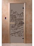 картинка Дверь  "Китай черный жемчуг матовая" для бани и сауны