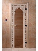 картинка Дверь  "Восточная арка бронза" для бани и сауны