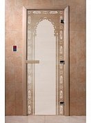картинка Дверь  "Восточная арка сатин" для бани и сауны